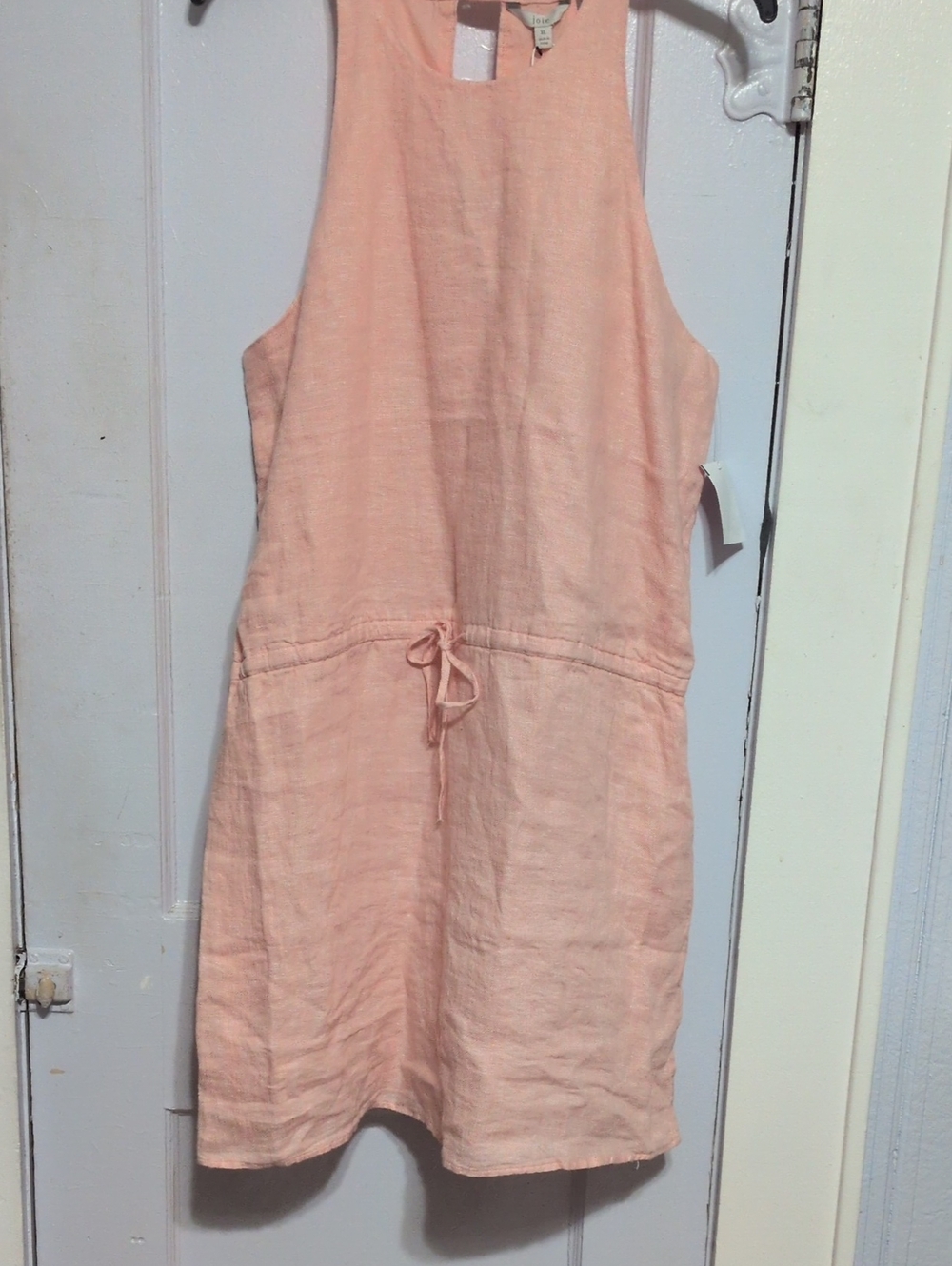 Joie Peach Linen-Blend Sleeveless Dress